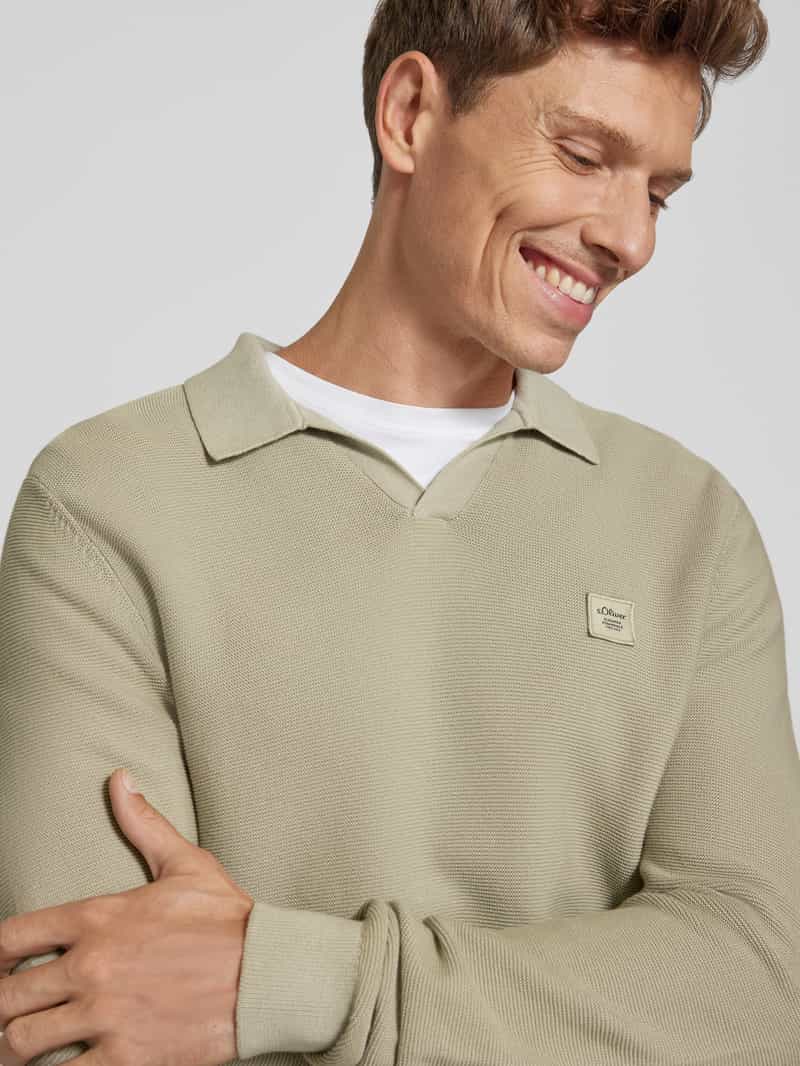 s.Oliver RED LABEL Regular fit gebreide pullover met labelpatch