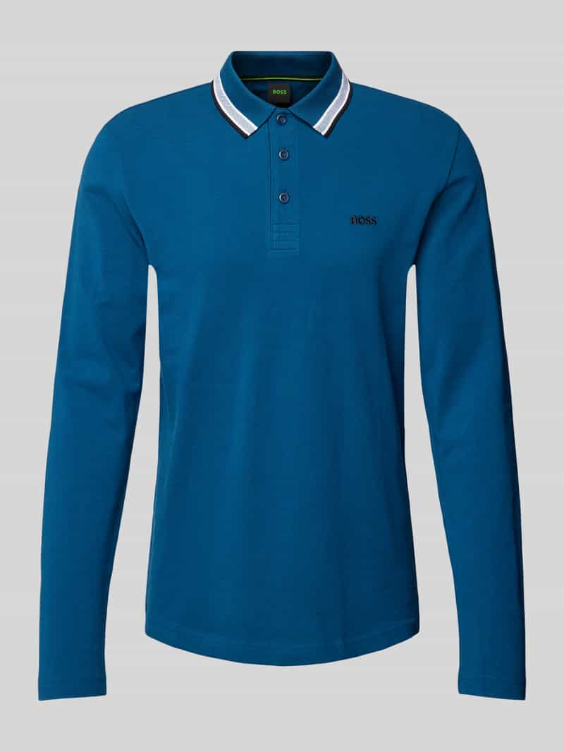 BOSS Green Regular fit poloshirt met labelstitching