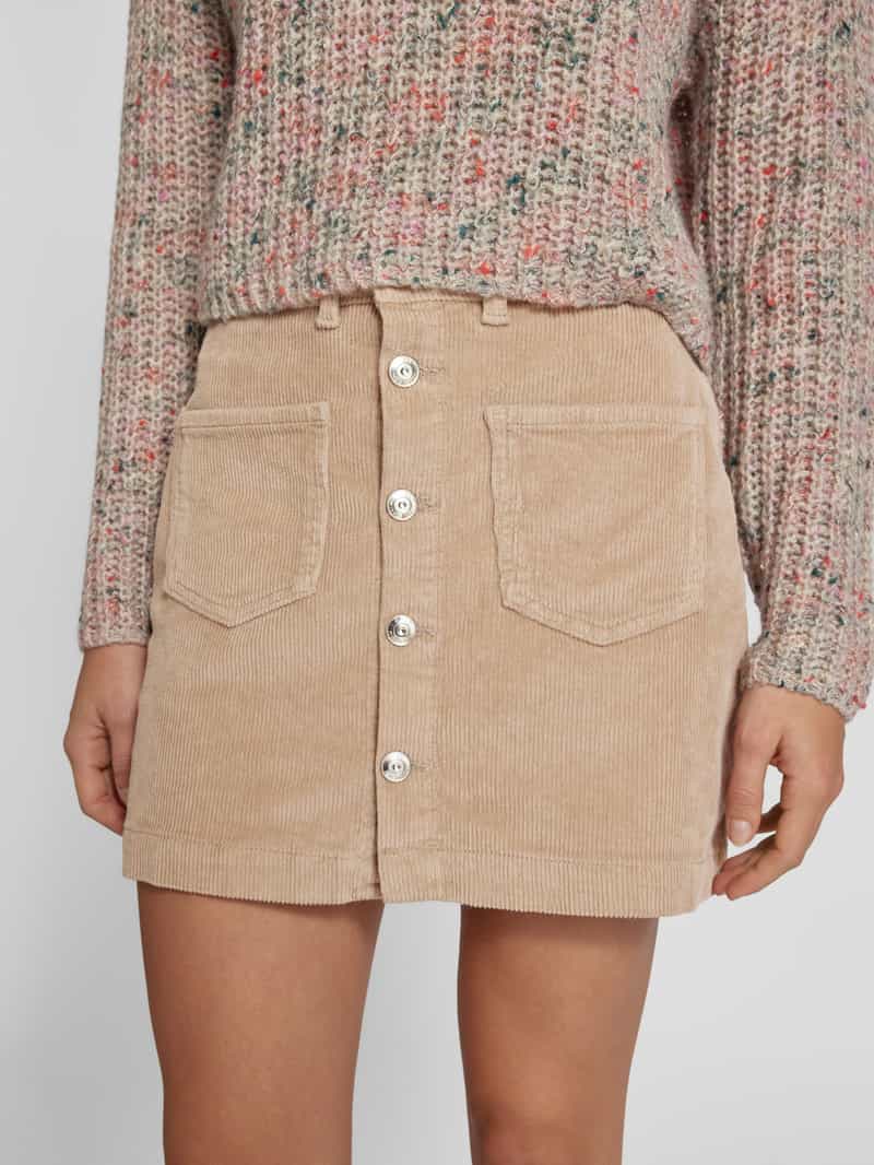 Only Corduroy rok in A-lijn met doorknoopsluiting model 'AMAZING'