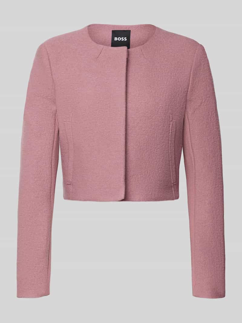 Boss Boxy fit korte blazer van pure scheerwol model 'JICENA'