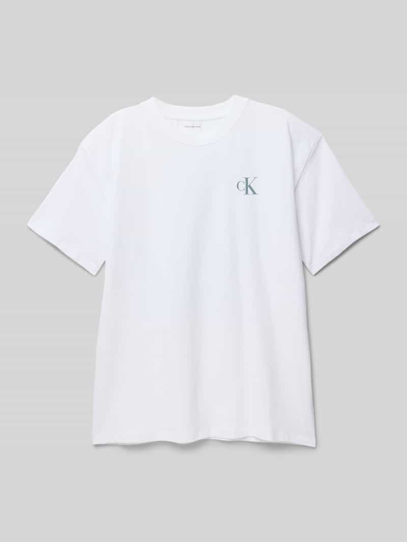 Calvin Klein Jeans T-shirt met motiefprint aan de achterkant model 'MIAMI'