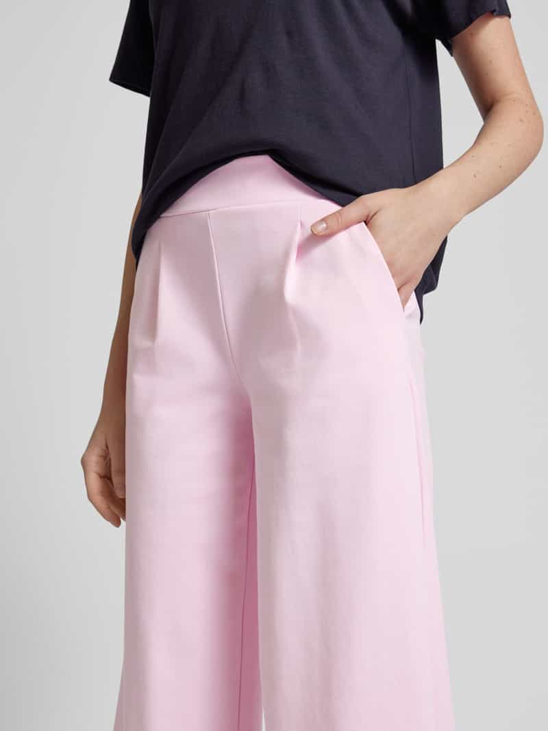 Ichi Wide leg stoffen broek met verkort model 'Kate Sus'