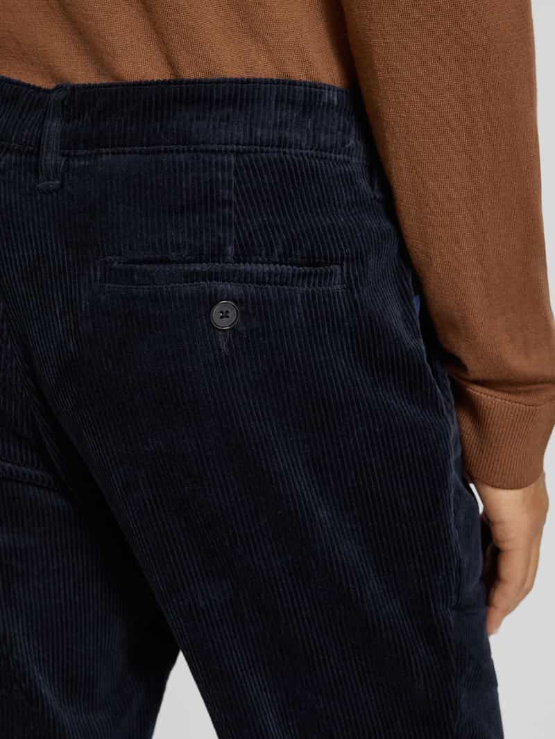 Christian Berg Men Straight fit corduroy broek met Franse steekzakken