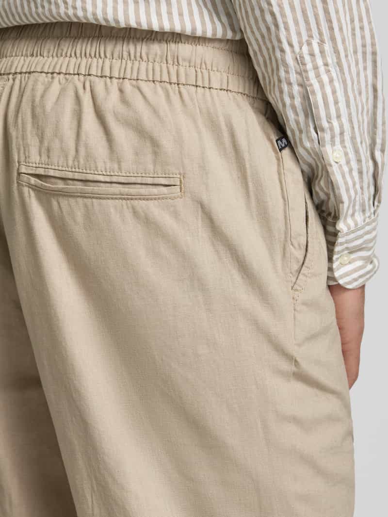 Matinique Regular fit linnen broek met elastische band model 'barton'