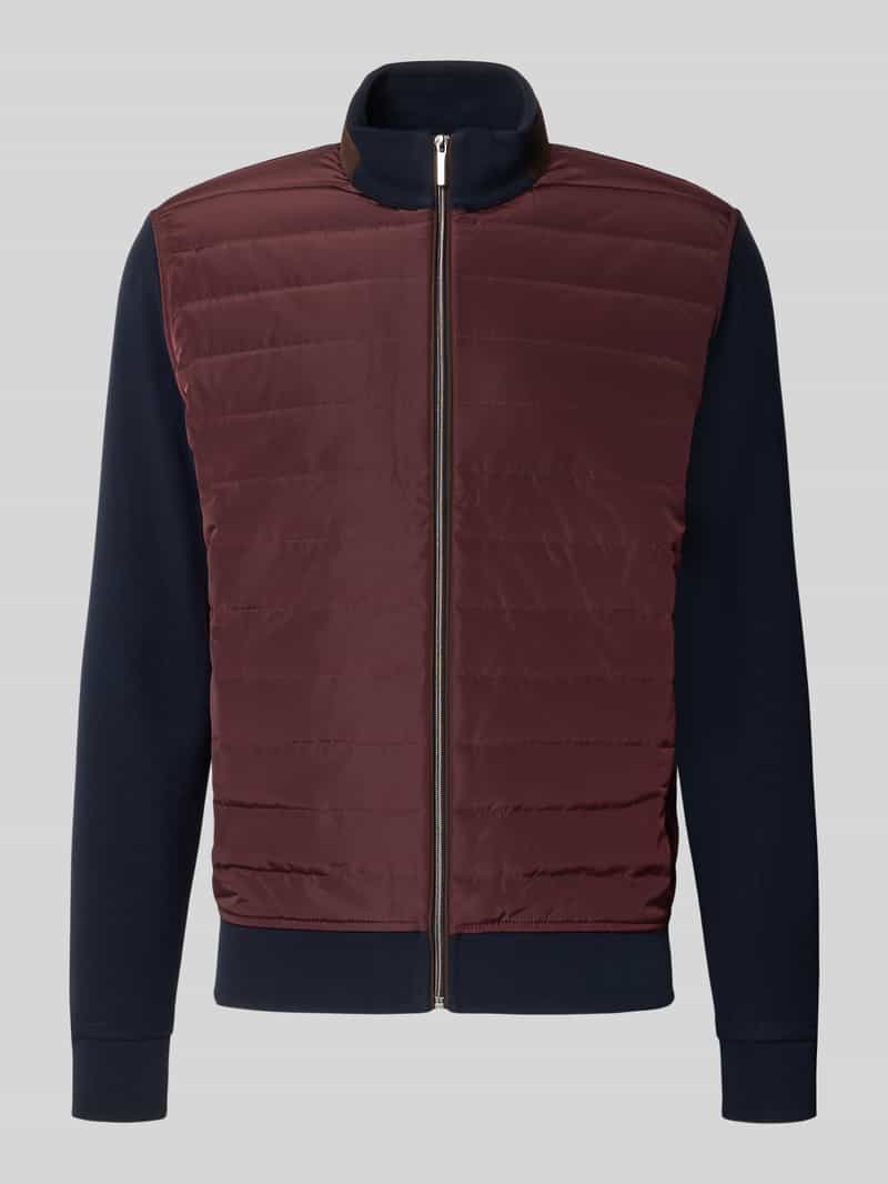 Bugatti Sweatjack met opstaande kraag en ritssluiting