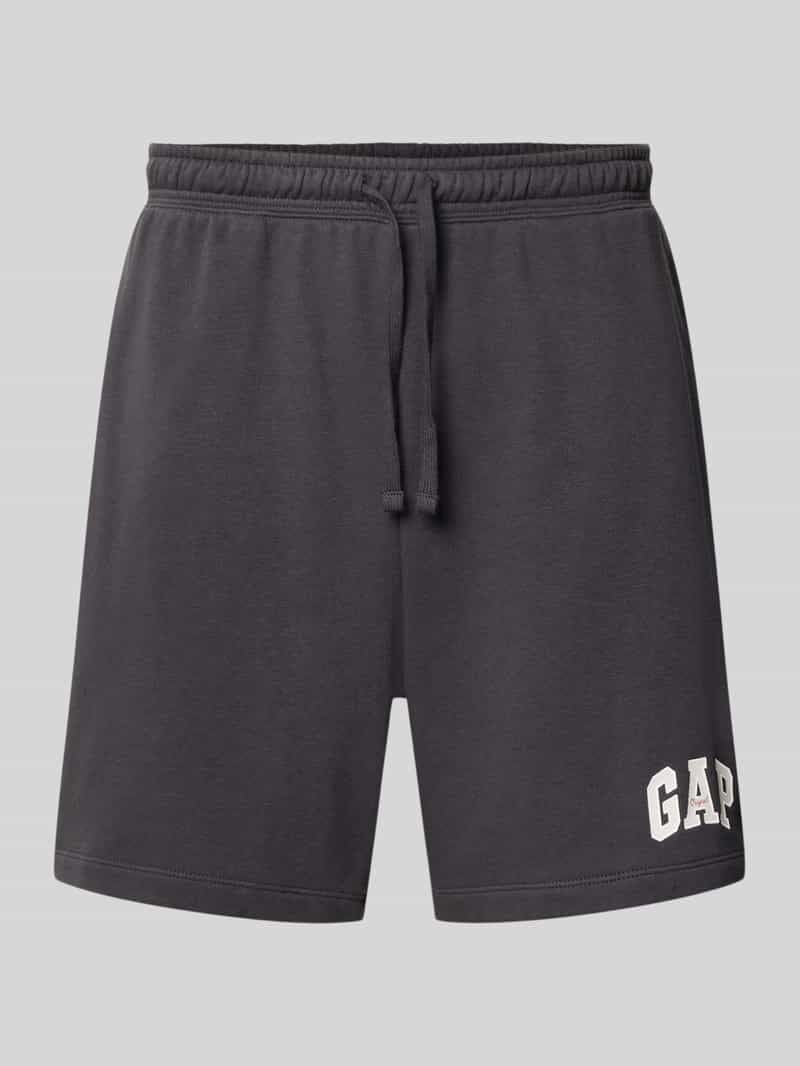 GAP Straight Fit Shorts mit Logo-Stitching Modell 'Arch' in Anthrazit, Größe L 2072937L