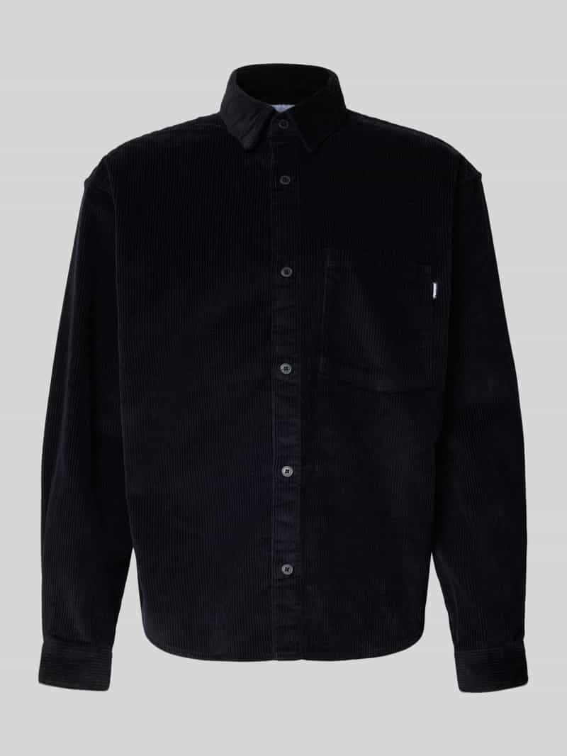 REVIEW Regular fit corduroy overhemd met labeldetail