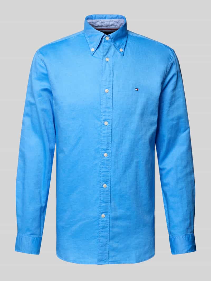 Tommy Hilfiger Regular fit vrijetijdsoverhemd van een mix van katoen en linnen