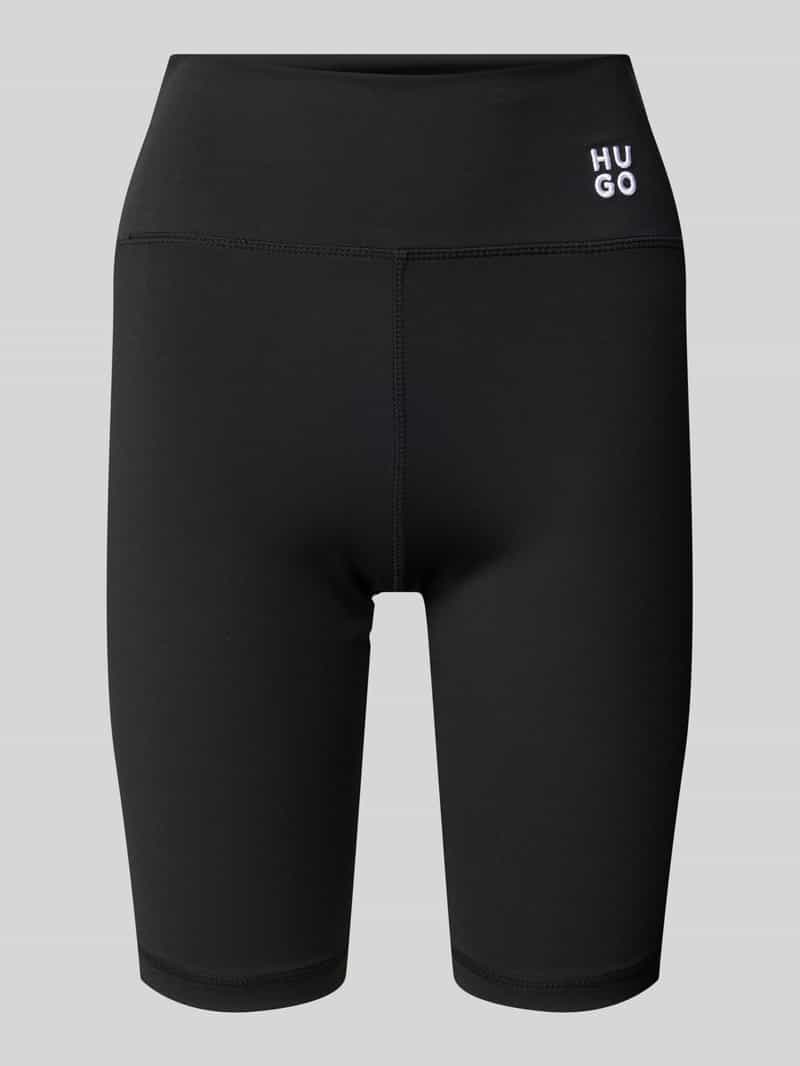 HUGO Super skinny fit korte broek met labelstitching model 'Nopardino'
