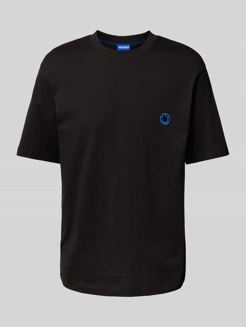 Hugo Blue T-shirt met logobadge model 'Niley'