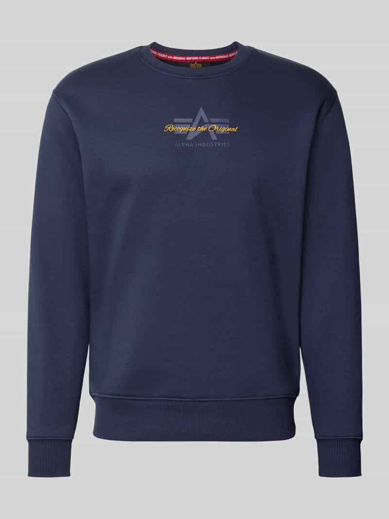 Alpha industries Regular fit sweatshirt van katoenmix met labeldetail