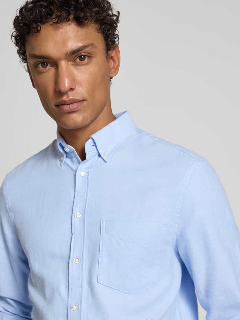 Christian Berg Men Regular fit vrijetijdsoverhemd met borstzak