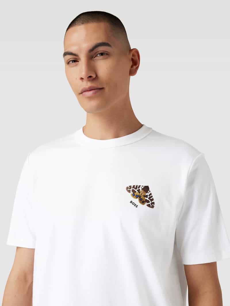Boss Orange T-shirt met motiefprint model 'Butterfly'