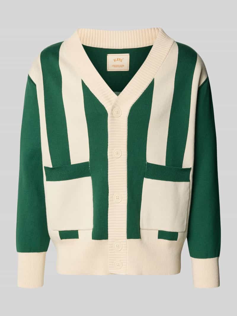 Cardigan met streepmotief en V-hals