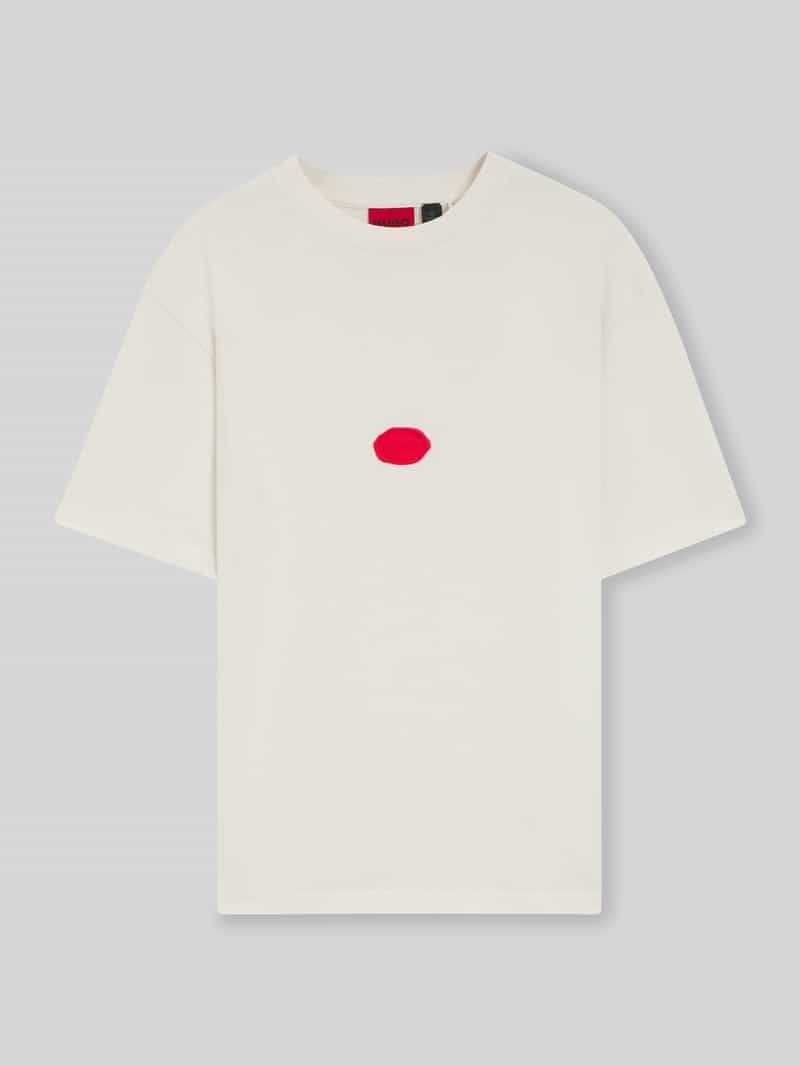 HUGO Relaxed fit T-shirt van katoenjersey model 'DIVIS'