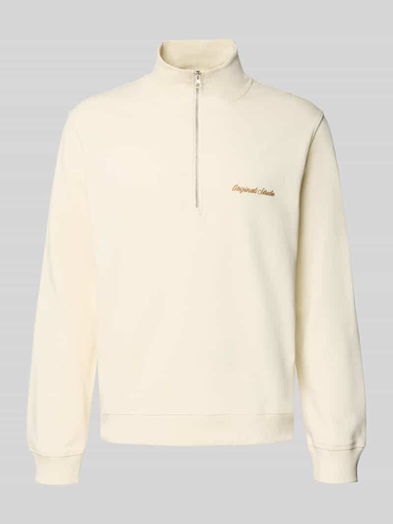 jack & jones Sweatshirt met schipperskraag en labelstitching