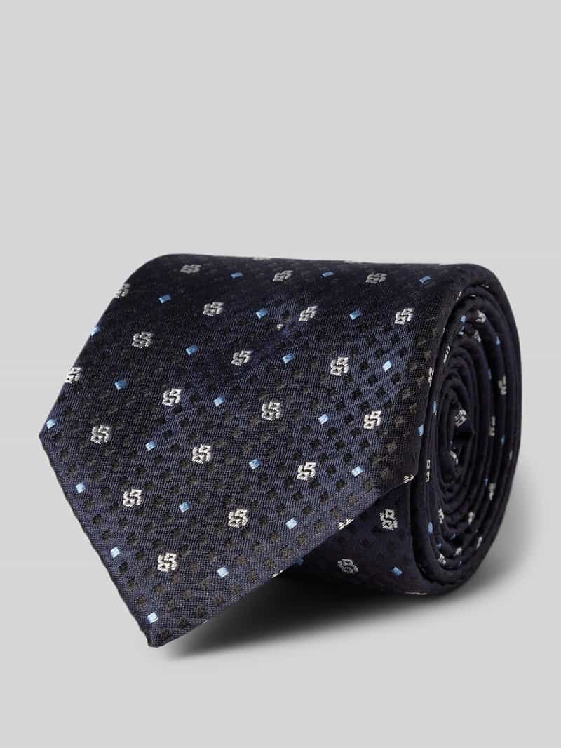 Boss Zijden stropdas met labeldetail (7 5 cm)