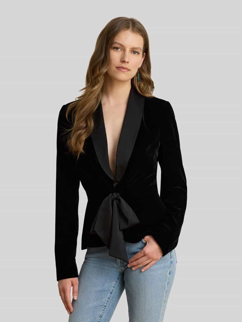 Lauren Ralph Lauren Regular fit korte blazer met sjaalkraag