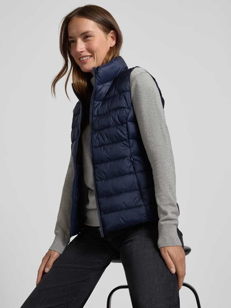Jake*s Casual Gilet met opstaande kraag en ritszakken