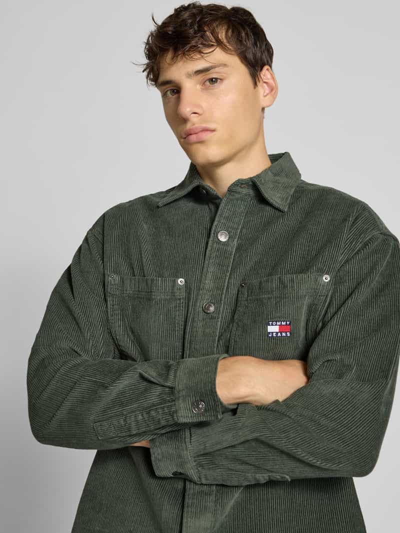 Tommy Jeans Relaxed fit ribcordoverhemd van puur katoen