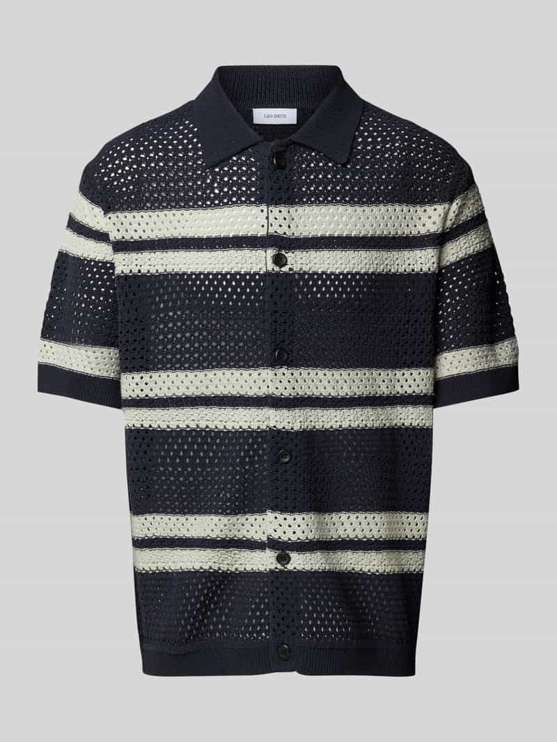Les Deux Regular fit vrijetijdsoverhemd met ajourpatroon model 'Gianni'