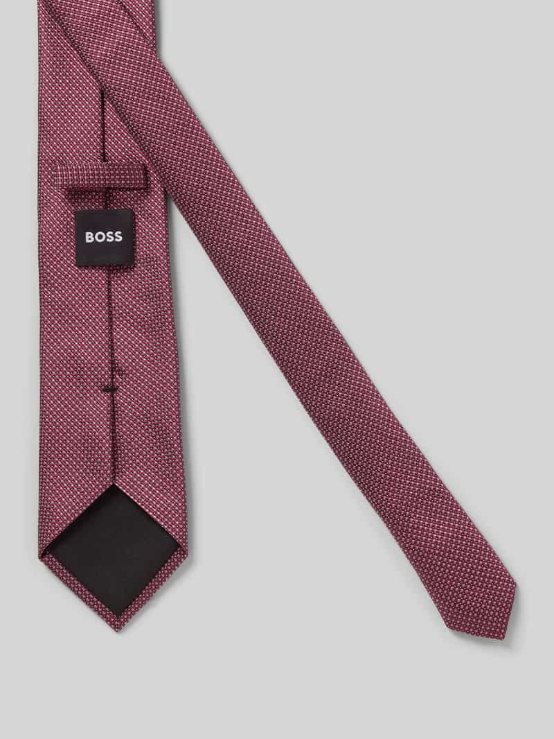 Boss Zijden stropdas met labeldetail