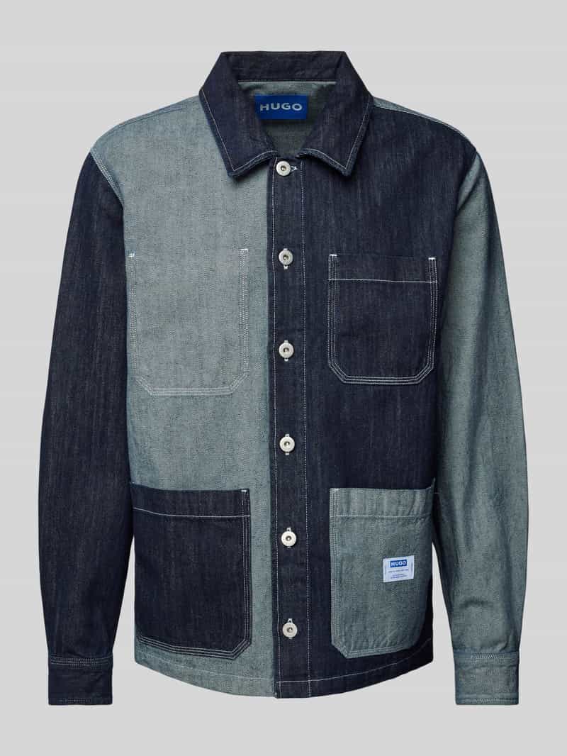 Hugo Blue Regular fit jeansoverhemd met kentkraag model 'Eberse'