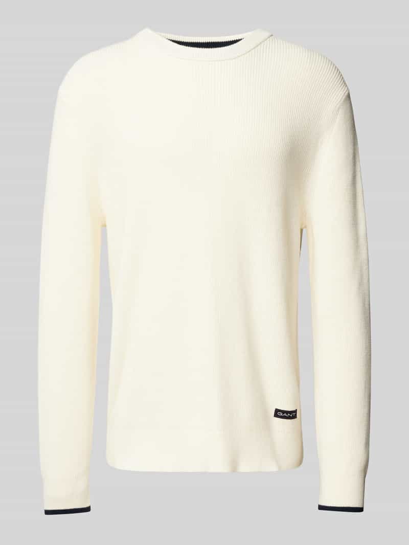 Gant Gebreide pullover met labelpatch