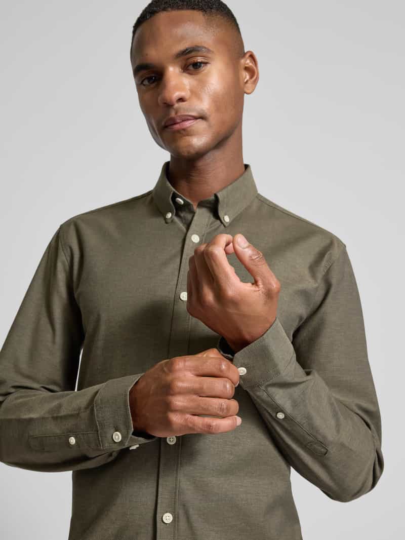 lindbergh Slim fit vrijetijdsoverhemd met knoopsluiting model 'Oxford'