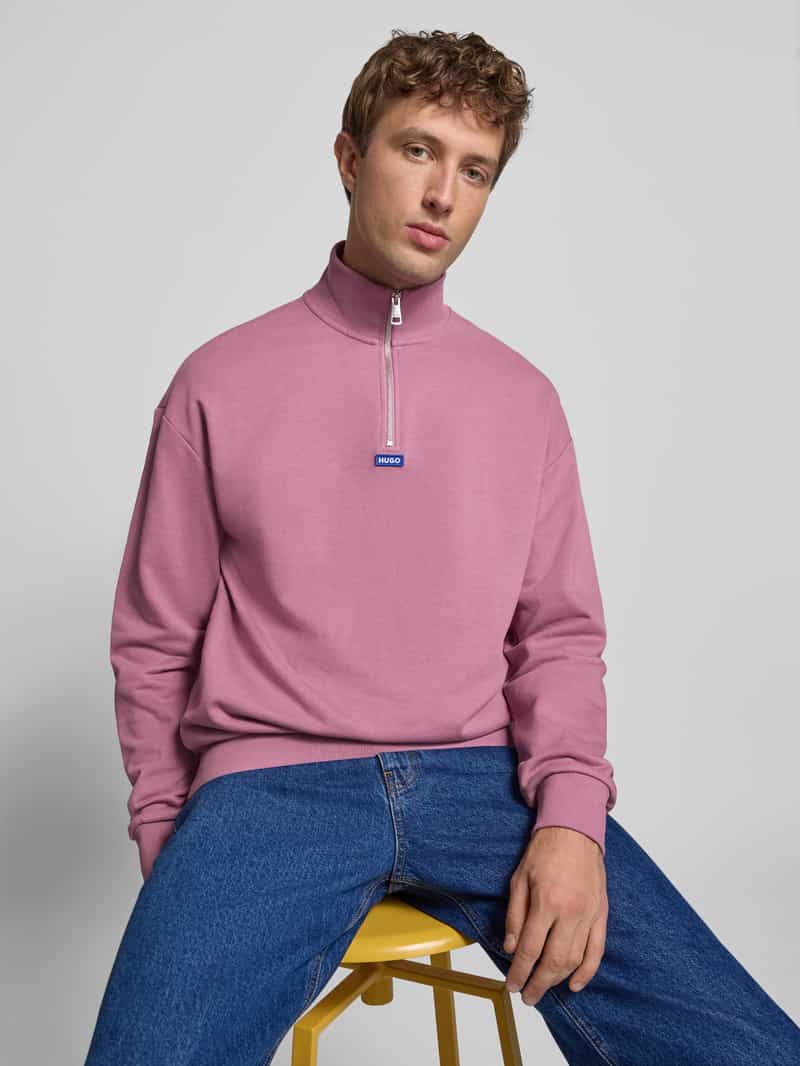 Hugo Blue Regular fit sweatshirt van puur katoen model 'NEELER'