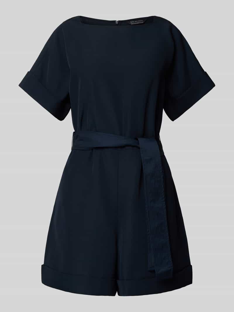 Armani Exchange Jumpsuit met strikceintuur