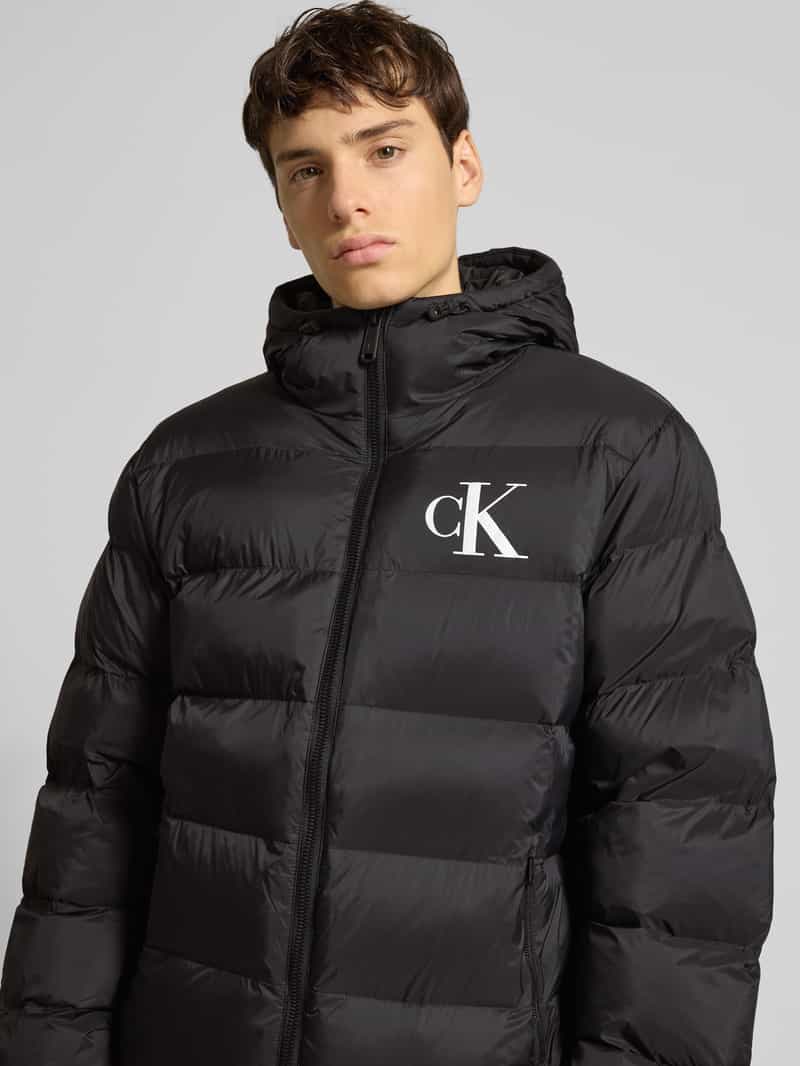 Calvin Klein Jeans Regular fit gewatteerd jack met logoprint model 'Monogram'
