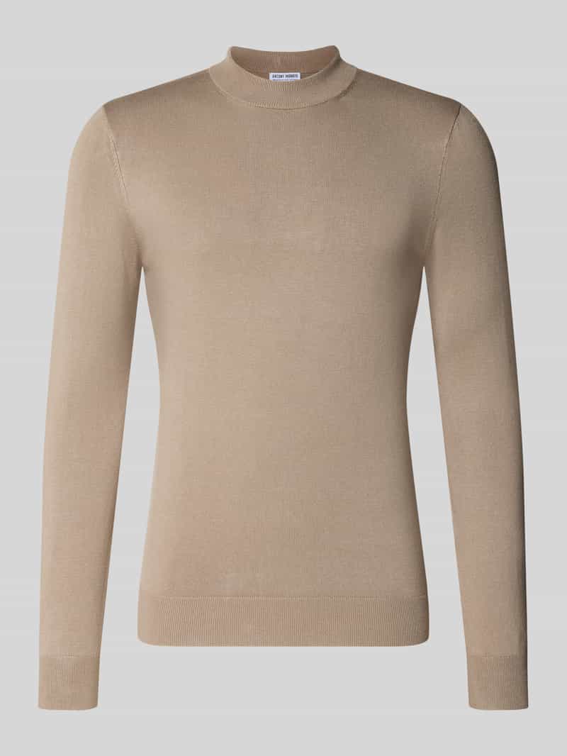 Antony Morato slim fit gebreide trui van viscosemix met opstaande kraag