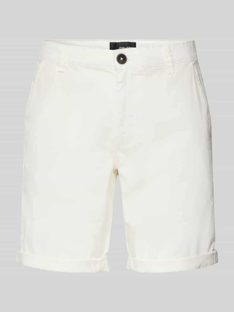Blend Regular fit korte linnen broek in effen design