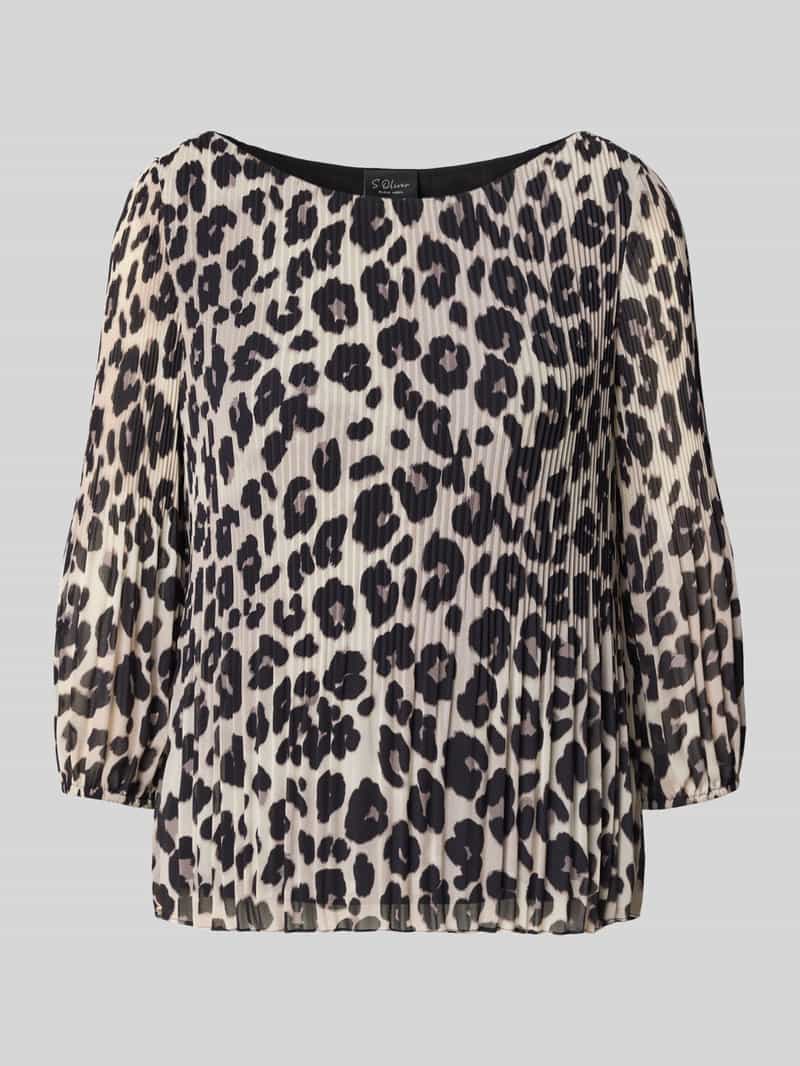 s.Oliver BLACK LABEL Regular fit blouse met lange mouwen en all-over motief