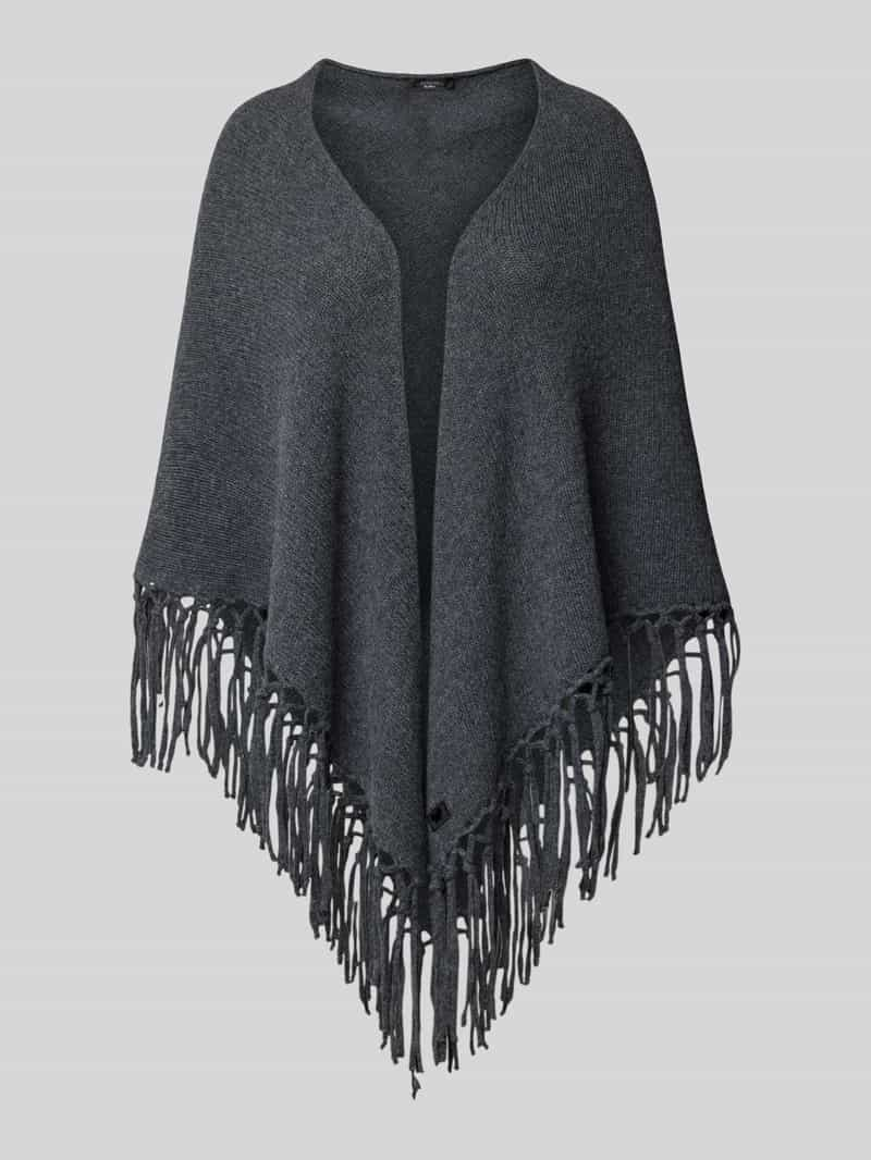 Weekend Max Mara Poncho van scheerwol met franjes, model 'TORNADO'