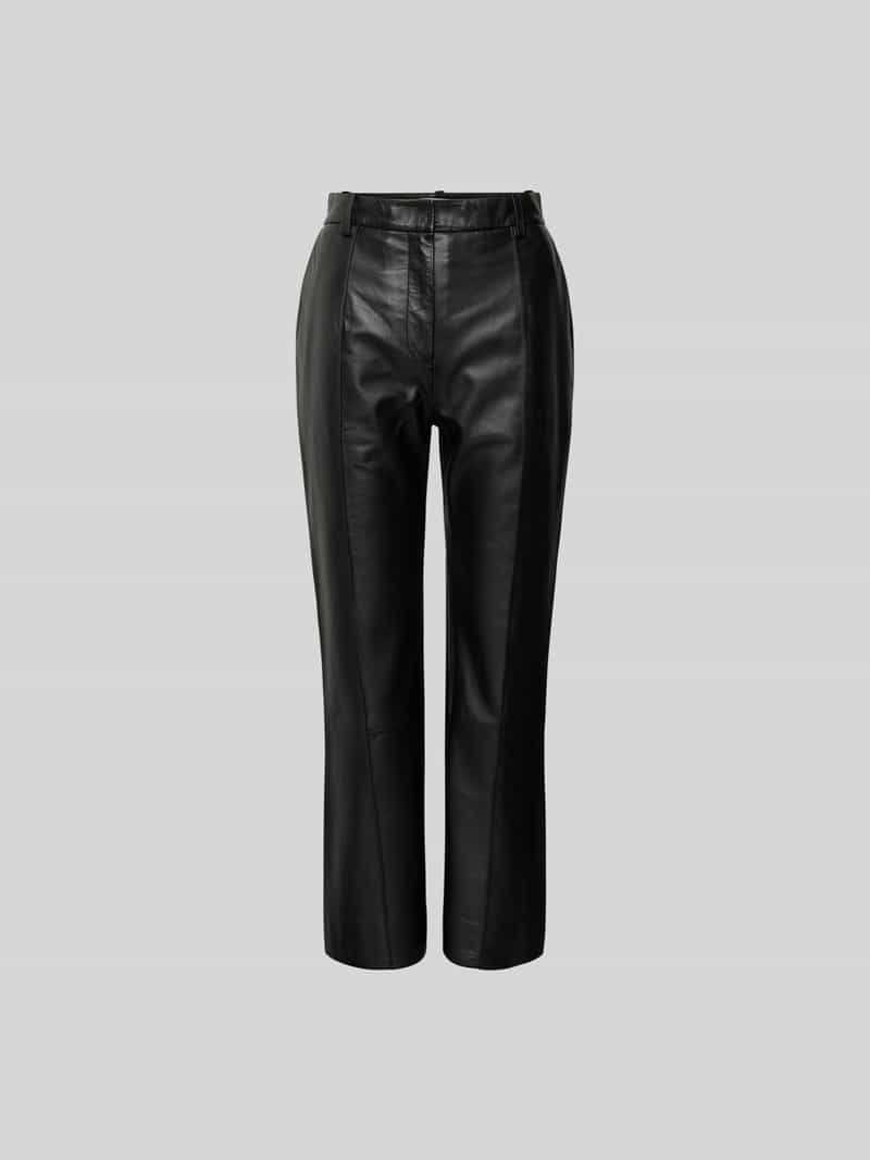 Stoffen broek in leerlook