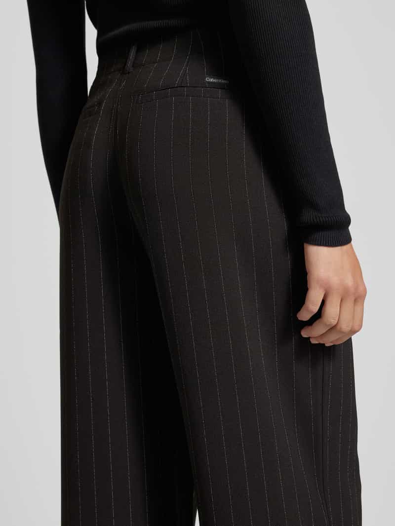 Calvin Klein Jeans Wide leg bandplooibroek met krijtstreep