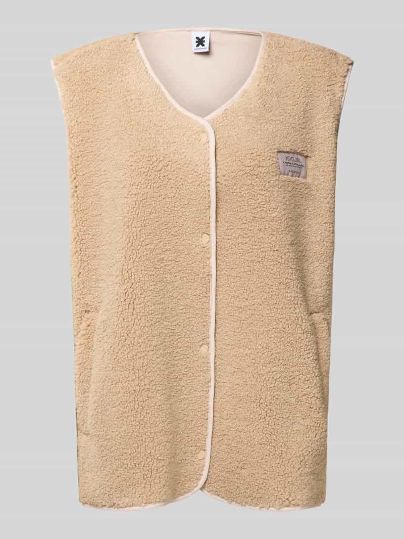 Fleece bodywarmer met labeldetail
