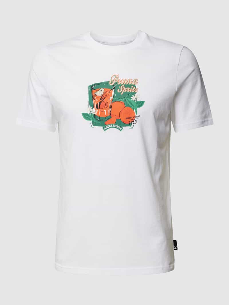 PUMA PERFORMANCE T-shirt met label- en motiefprint