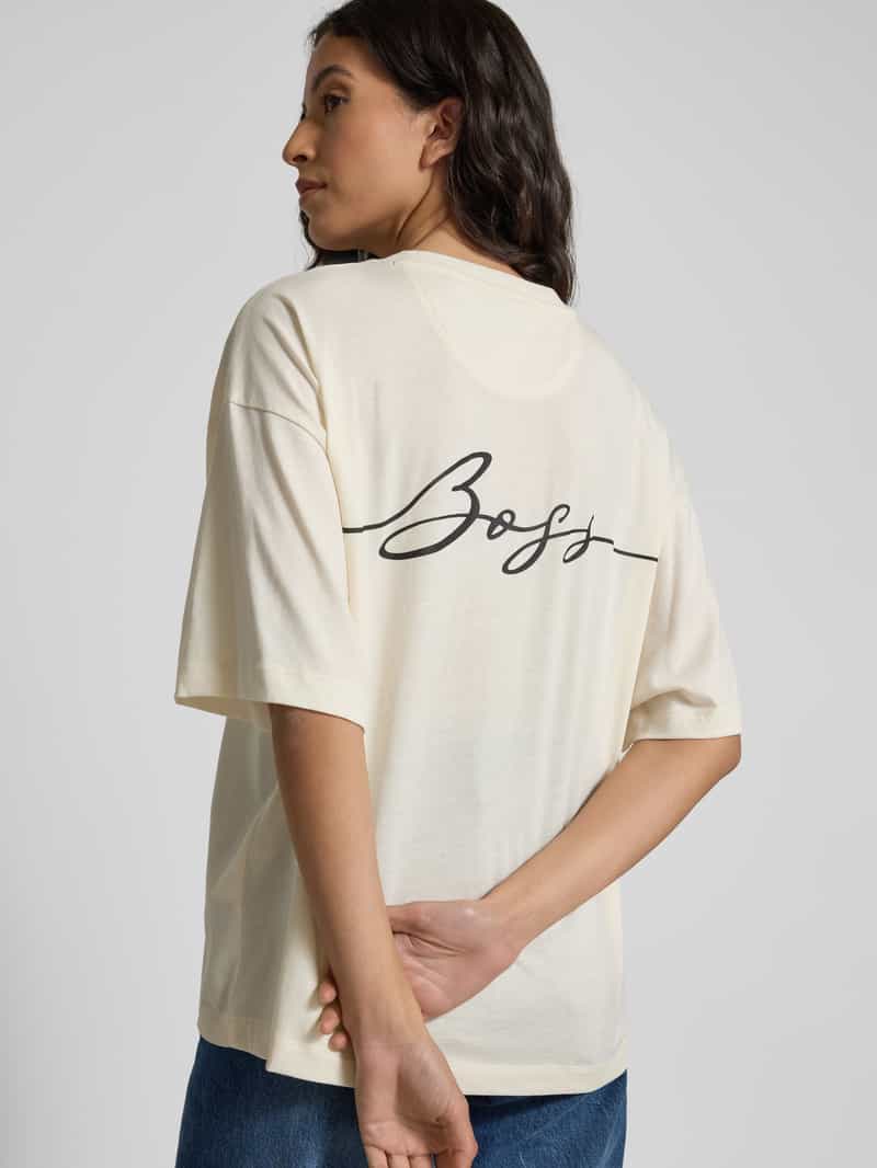 Boss Orange Oversized T-shirt met labelprint model 'Eboyfriend'