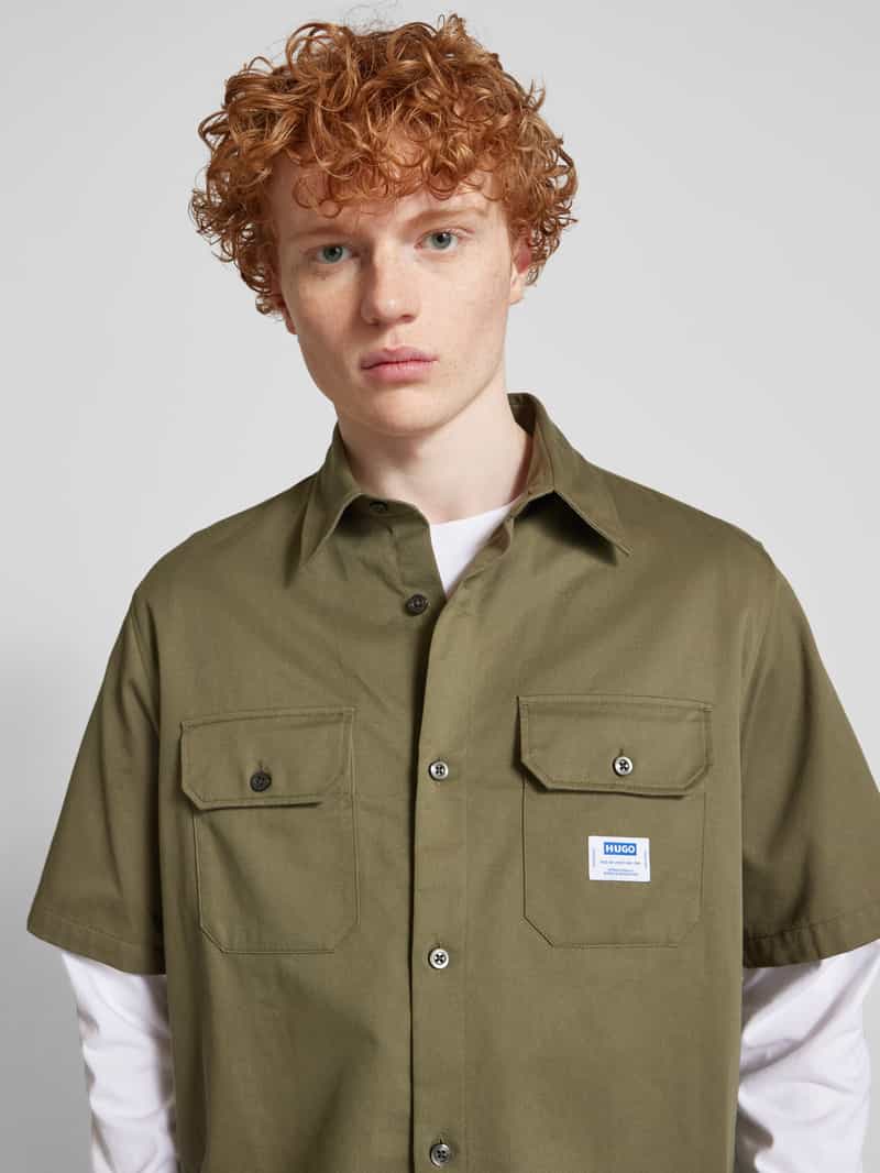 Hugo Blue Vrijetijdsoverhemd met borstzak model 'Ekyno'