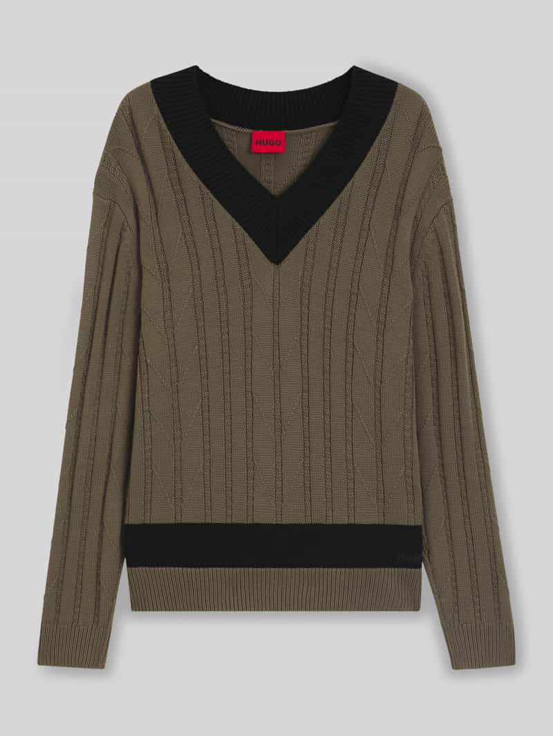 HUGO Oversized pullover van scheerwolmix