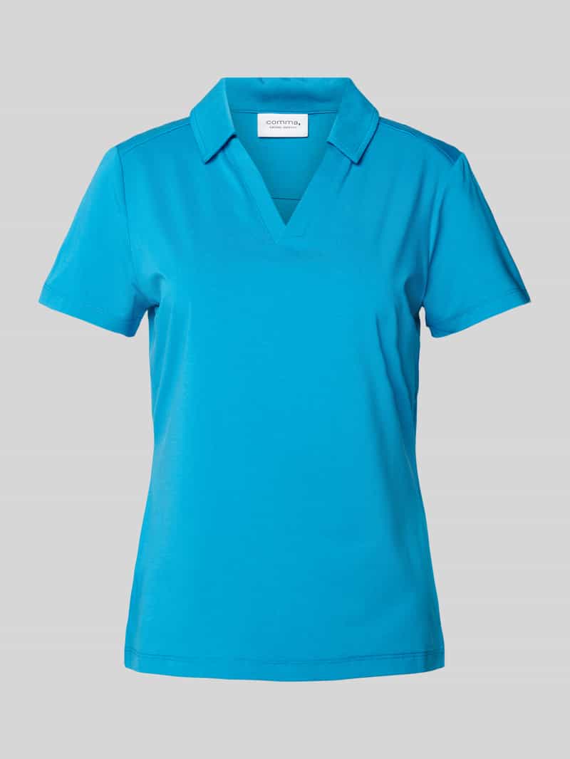 comma Casual Identity T-shirt met platte kraag
