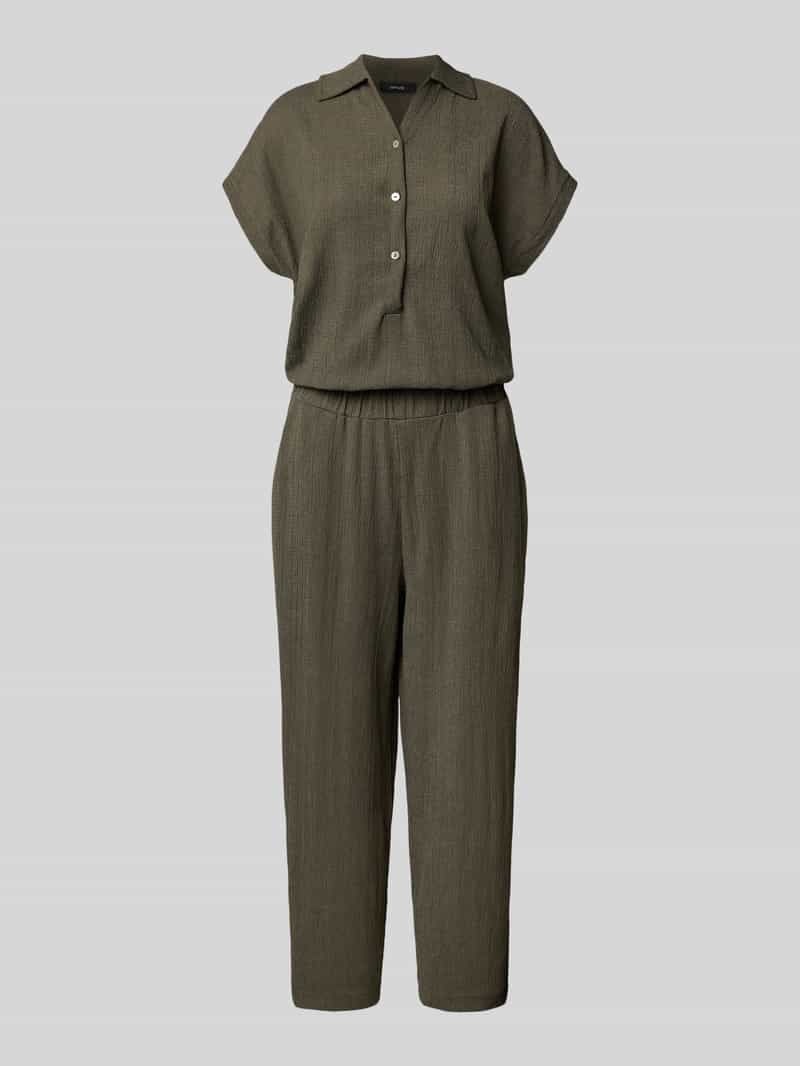 Opus Jumpsuit met structuurmotief model 'Melti polo'
