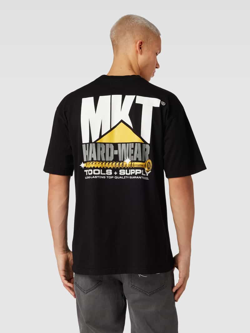 T-shirt met ronde hals en borstzak MARKET