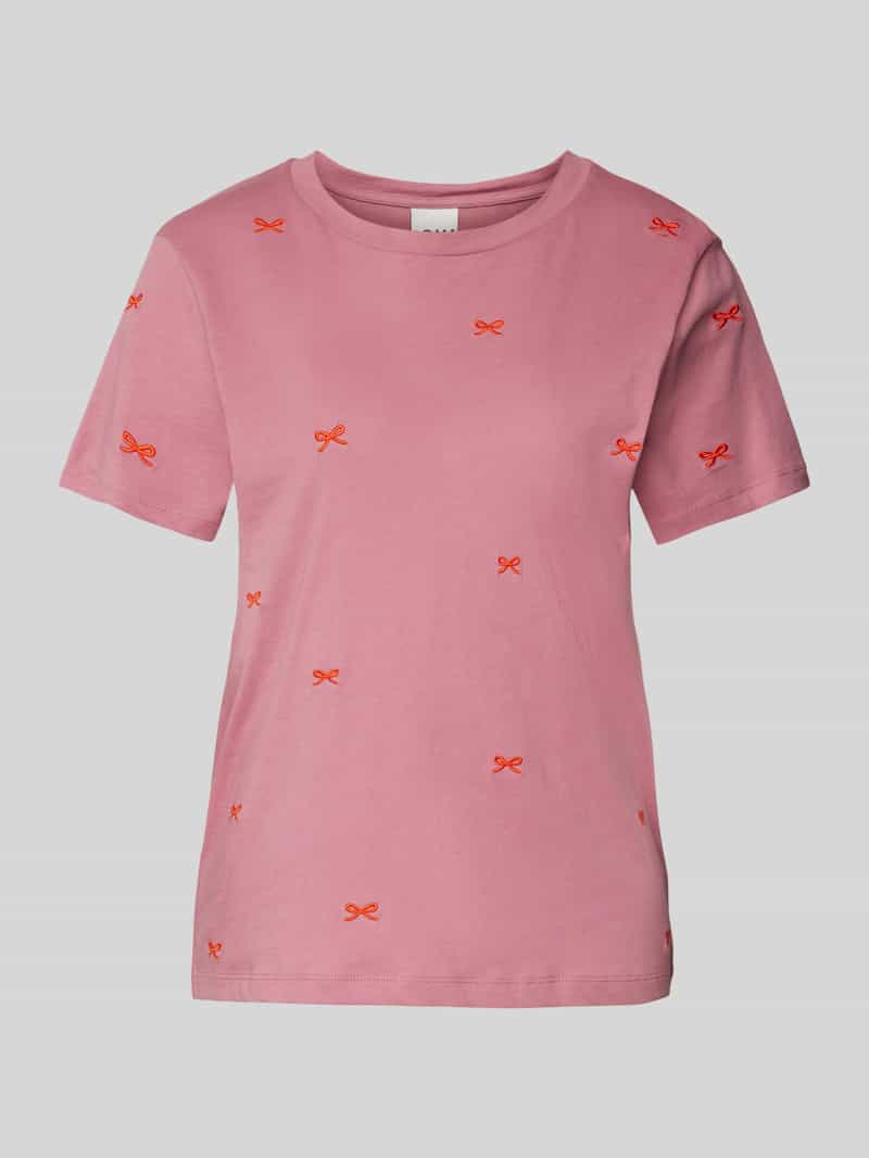 Ichi T-shirt met motiefstitching model 'CAMINO'