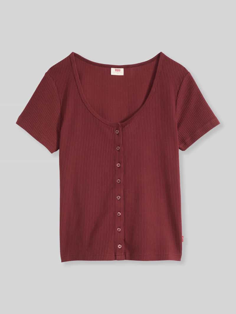 Slim fit t-shirt van katoenmix