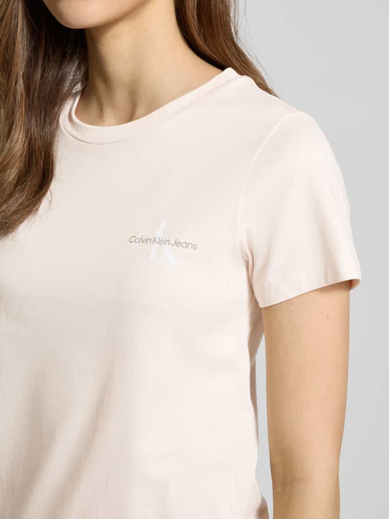 Calvin Klein Jeans T-shirt met labelprint in een set van 2 stuks