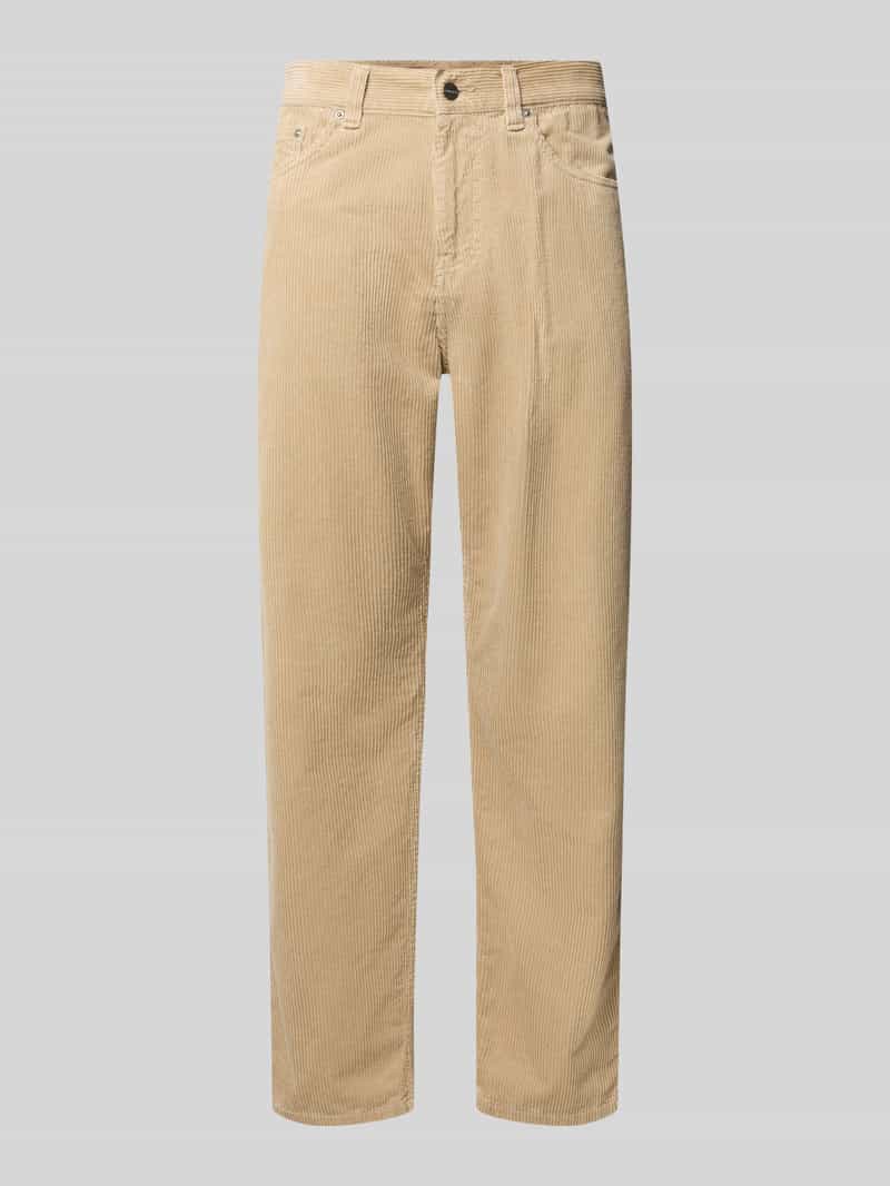 straight fit broek van puur katoen in corduroy look